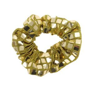 Elegant Square Sequins Hair Ties Gold Tone